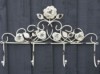 Antique-Style Cream Metal Flower Hooks