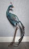 Metal Peacock Figure - Blue or Green