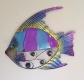 Purple Tropical Reef Fish - Metal with Glass Detailing