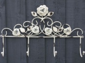 Antique-Style Cream Metal Flower Hooks