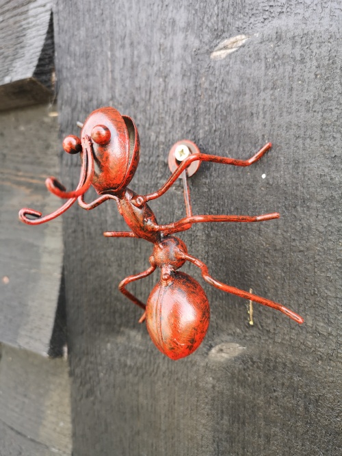 Set of 3 Metal Fun Wall Mounted Red Ants Garden Home Fence Bugs Animals