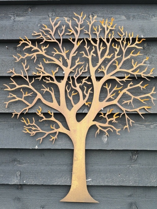 New Large Rusty Metal Tree Wall Art Decor Home/Fence/Shed/Conservatory
