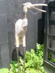 Sideways Looking Wood and Metal Heron