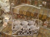 Set of Six Herb Pots with Holder
