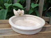 Cream Ceramic Birdbath